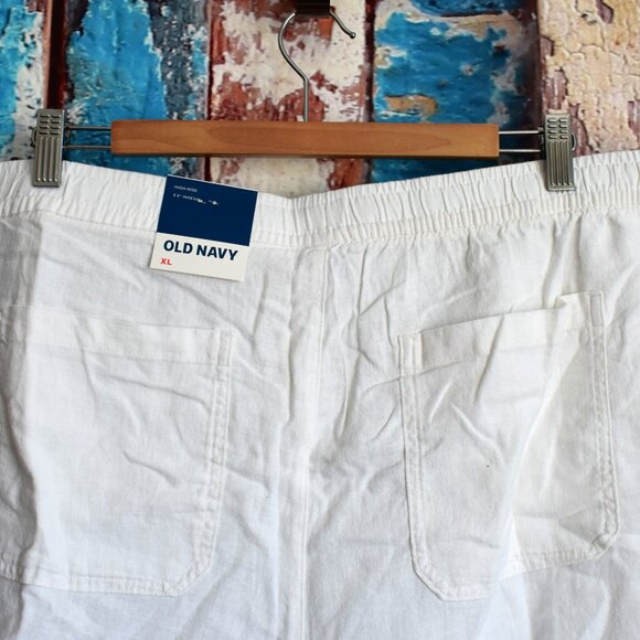 Women's Old Navy High-Waisted Linen-Blend Shorts 3.5" Inseam XLARGE Calla Lily - Picture 7 of 9